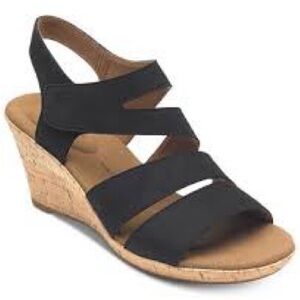 Rockport Briah‎ asymmetrical wedge sandals size 10